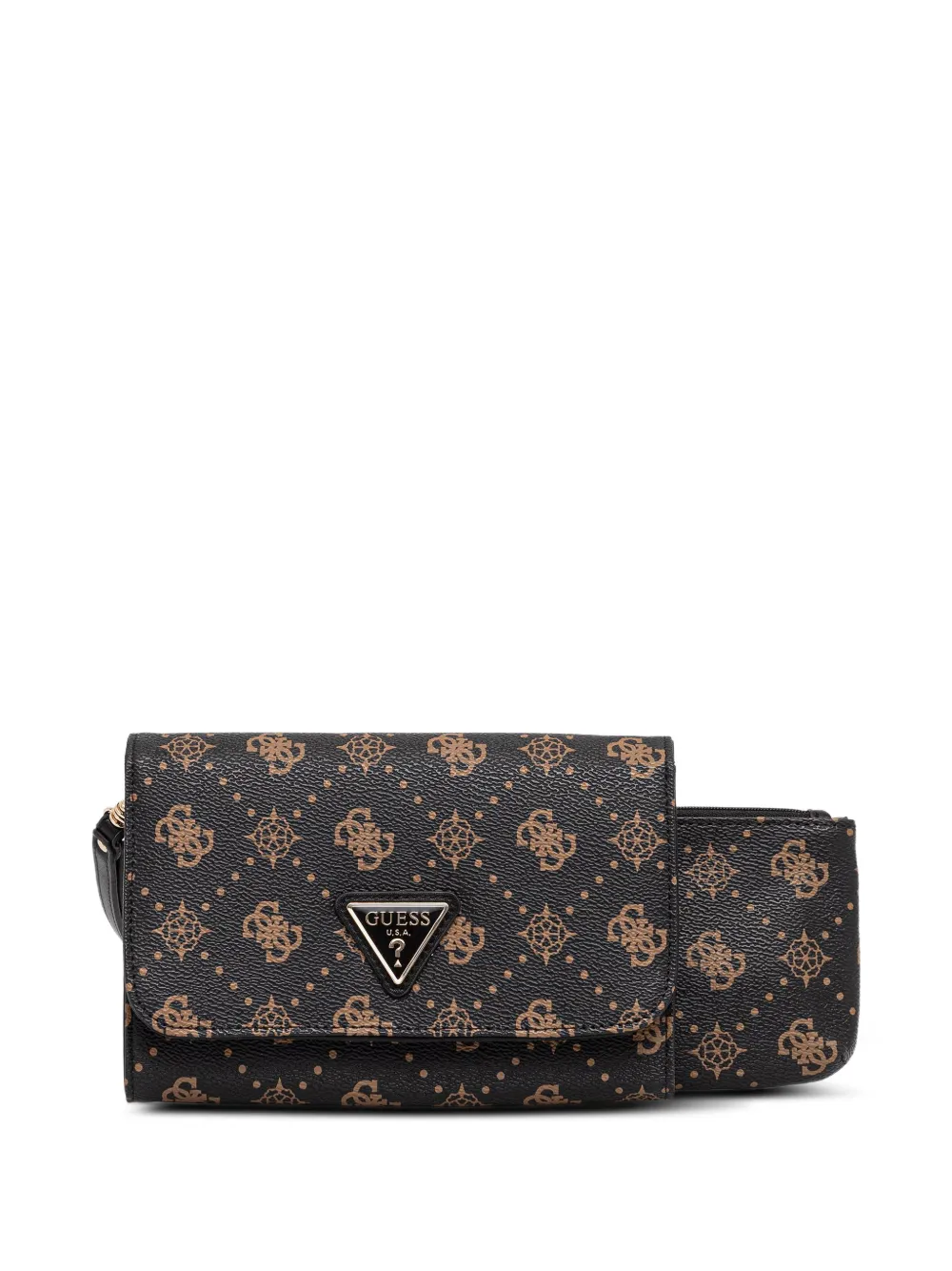 GUESS USA Silia logo-print detachable-pouch wallet - Marrone