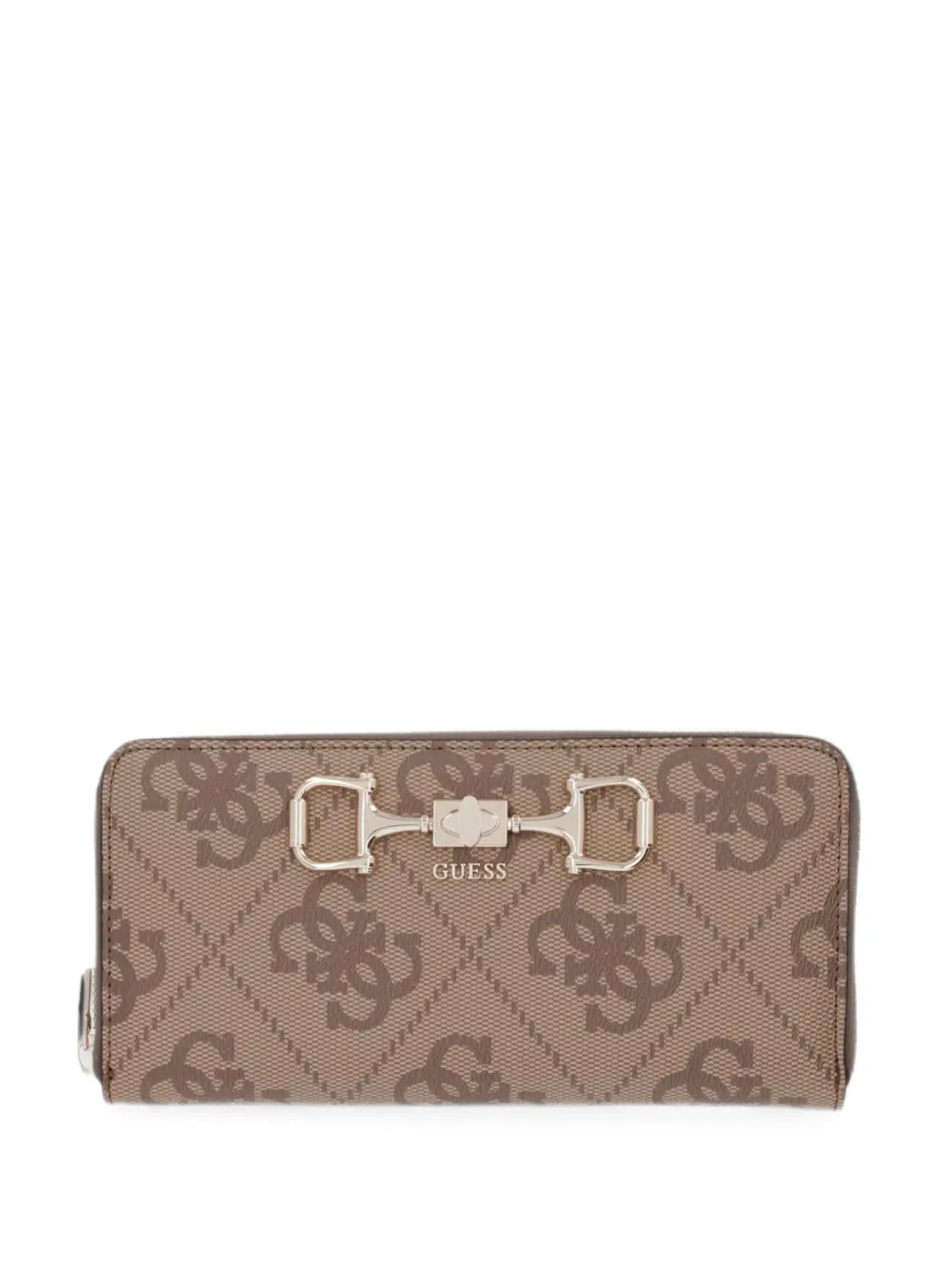 GUESS USA logo-print zip-up wallet - Marrone