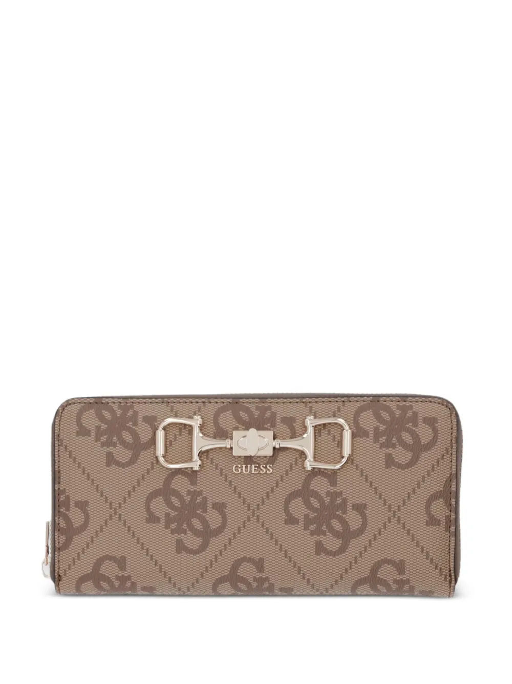 GUESS USA logo-print zip-up wallet - Marrone