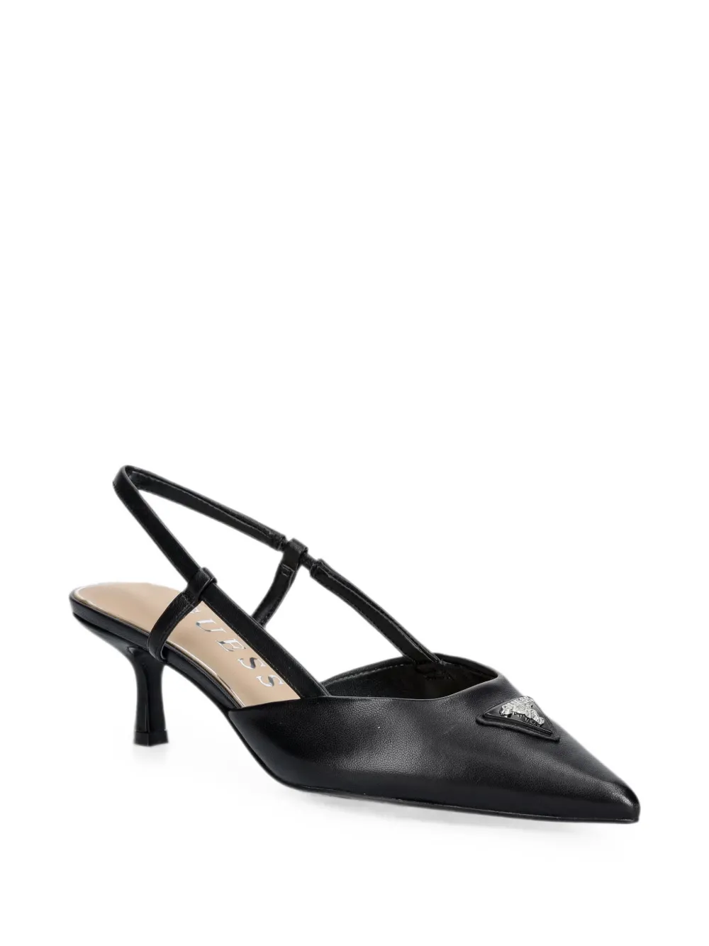 GUESS USA logo-plaque slingback pumps Zwart
