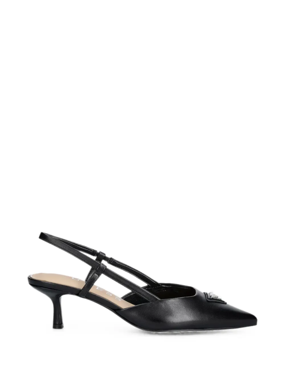 GUESS USA logo-plaque slingback pumps - Nero