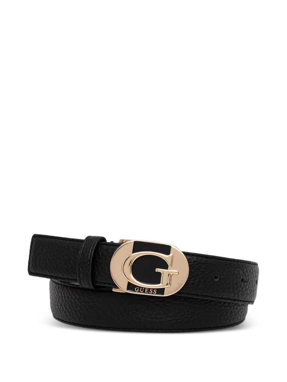 GUESS USA logo-plaque pebbled belt - Nero