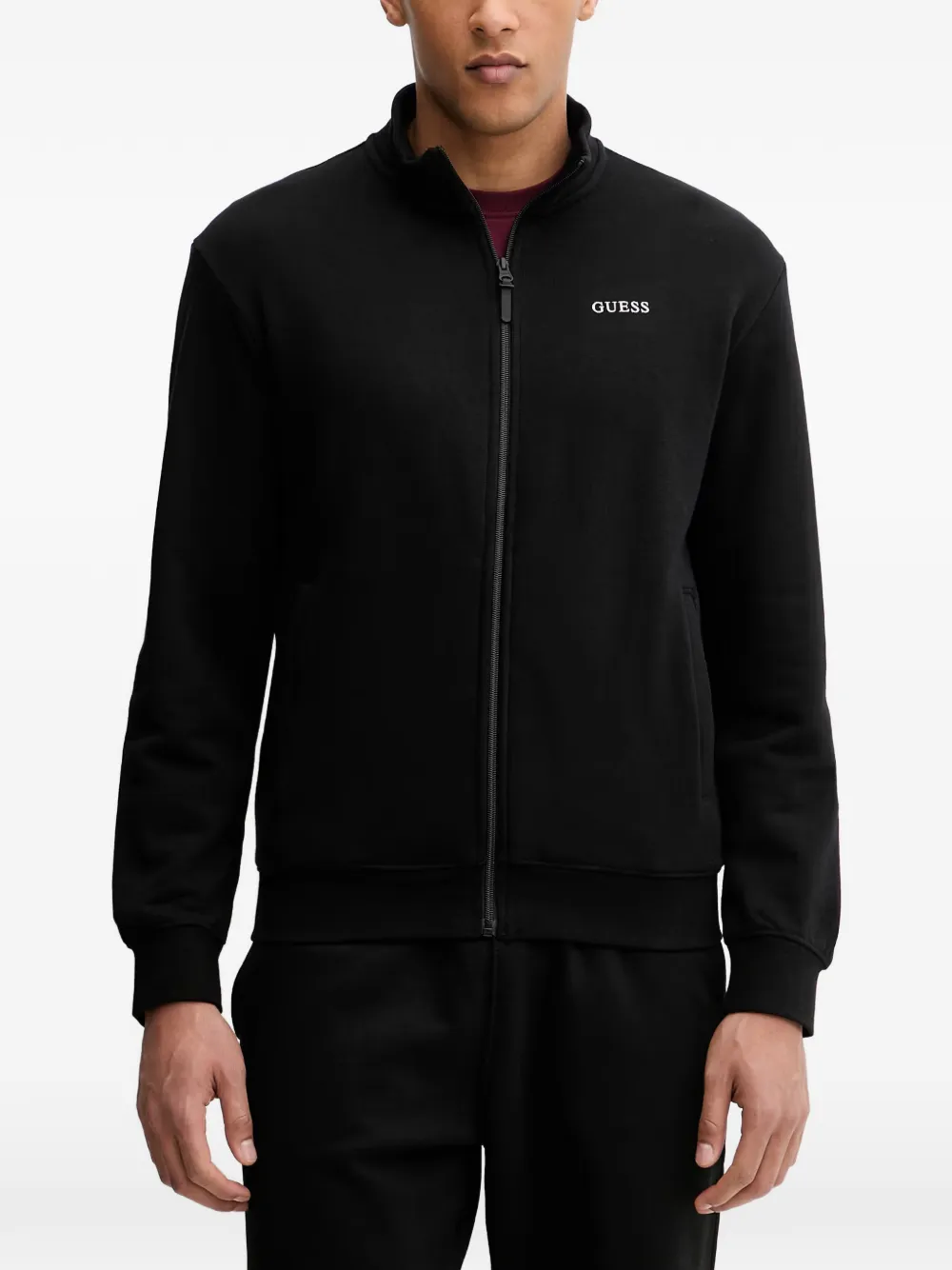 GUESS USA logo-print zip-up sweater - Nero
