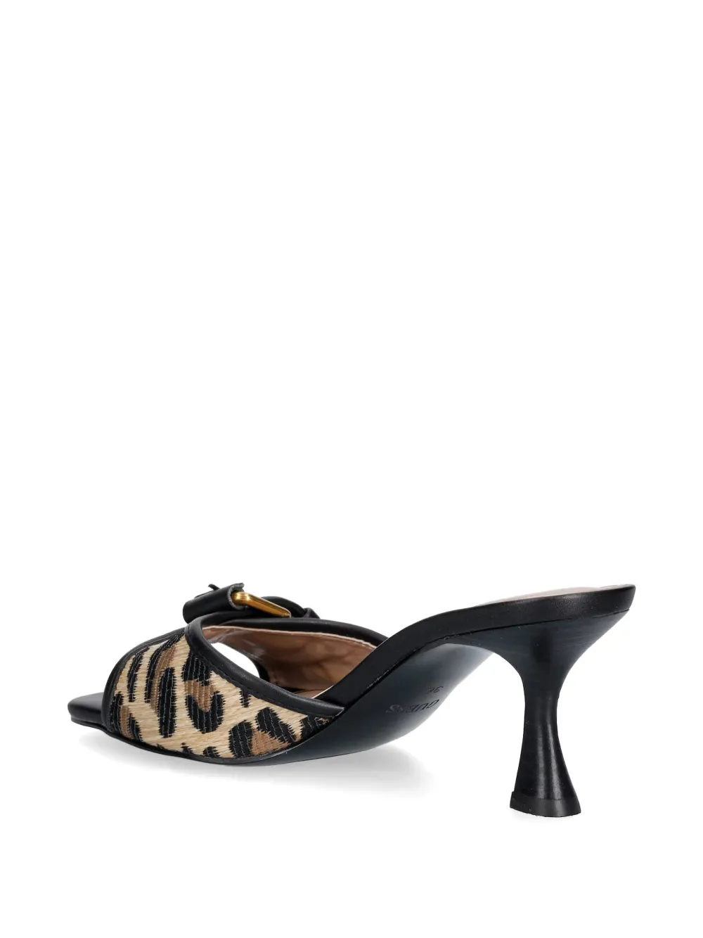 GUESS USA Dista leopard-print buckle-detail sandals Zwart