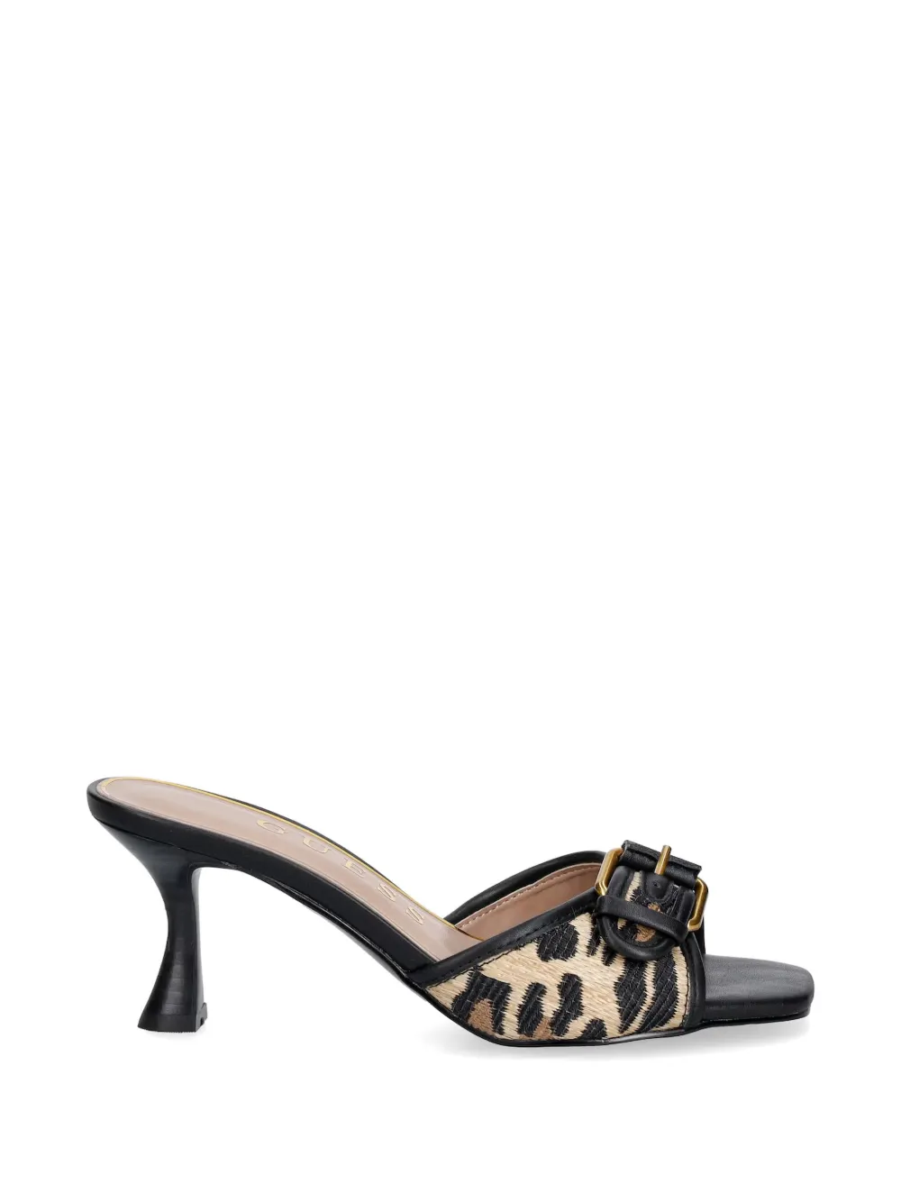 GUESS USA Dista leopard-print buckle-detail sandals - Schwarz