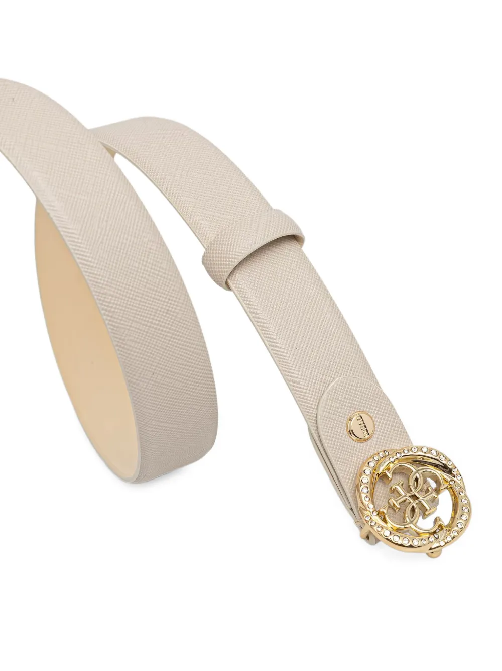 GUESS USA Riem verfraaid met kristallen en 4-G logo Beige