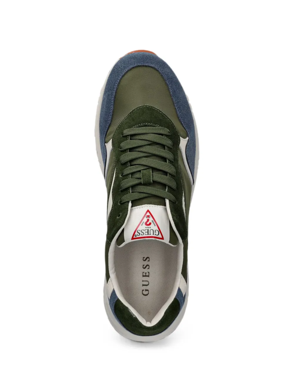 GUESS USA Aria logo-print panelled sneakers Groen