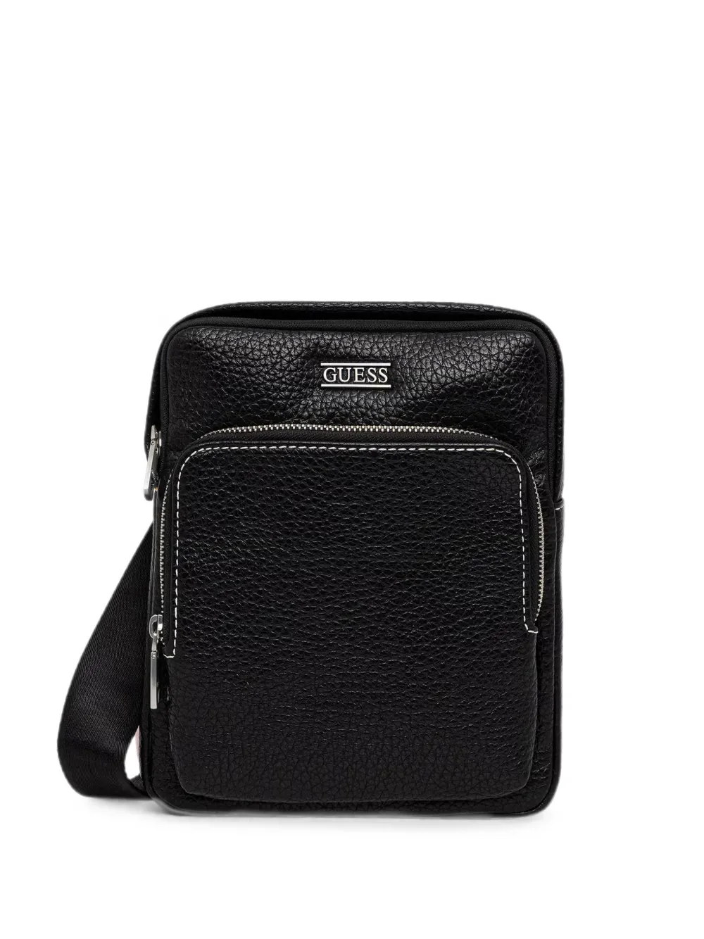 GUESS USA Boston logo-plaque pebbled-effect shoulder bag - Nero