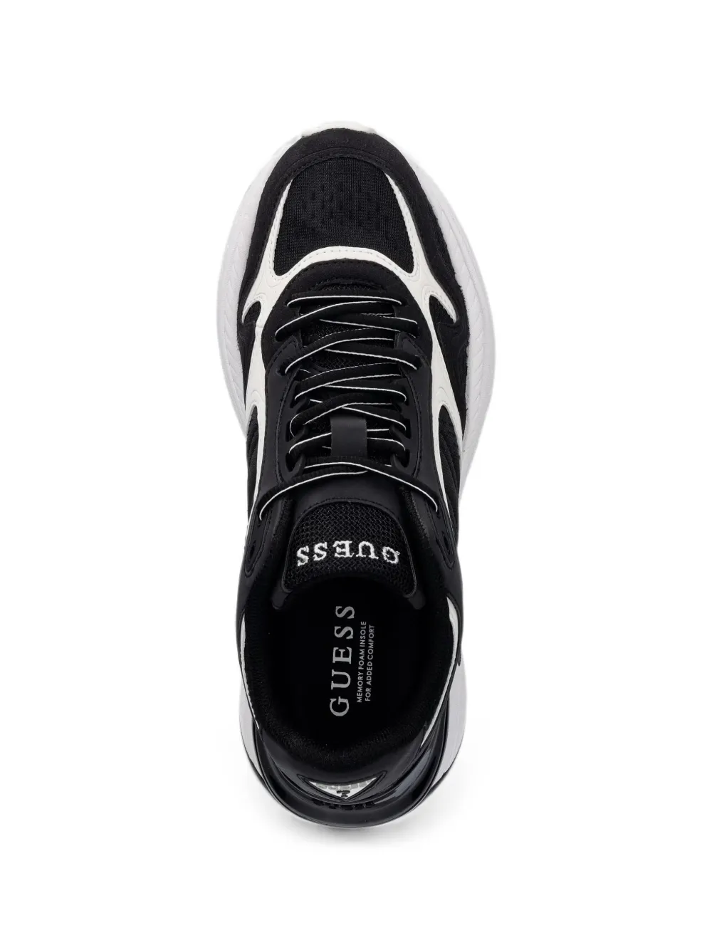 GUESS USA Squan panelled lace-up sneakers Zwart