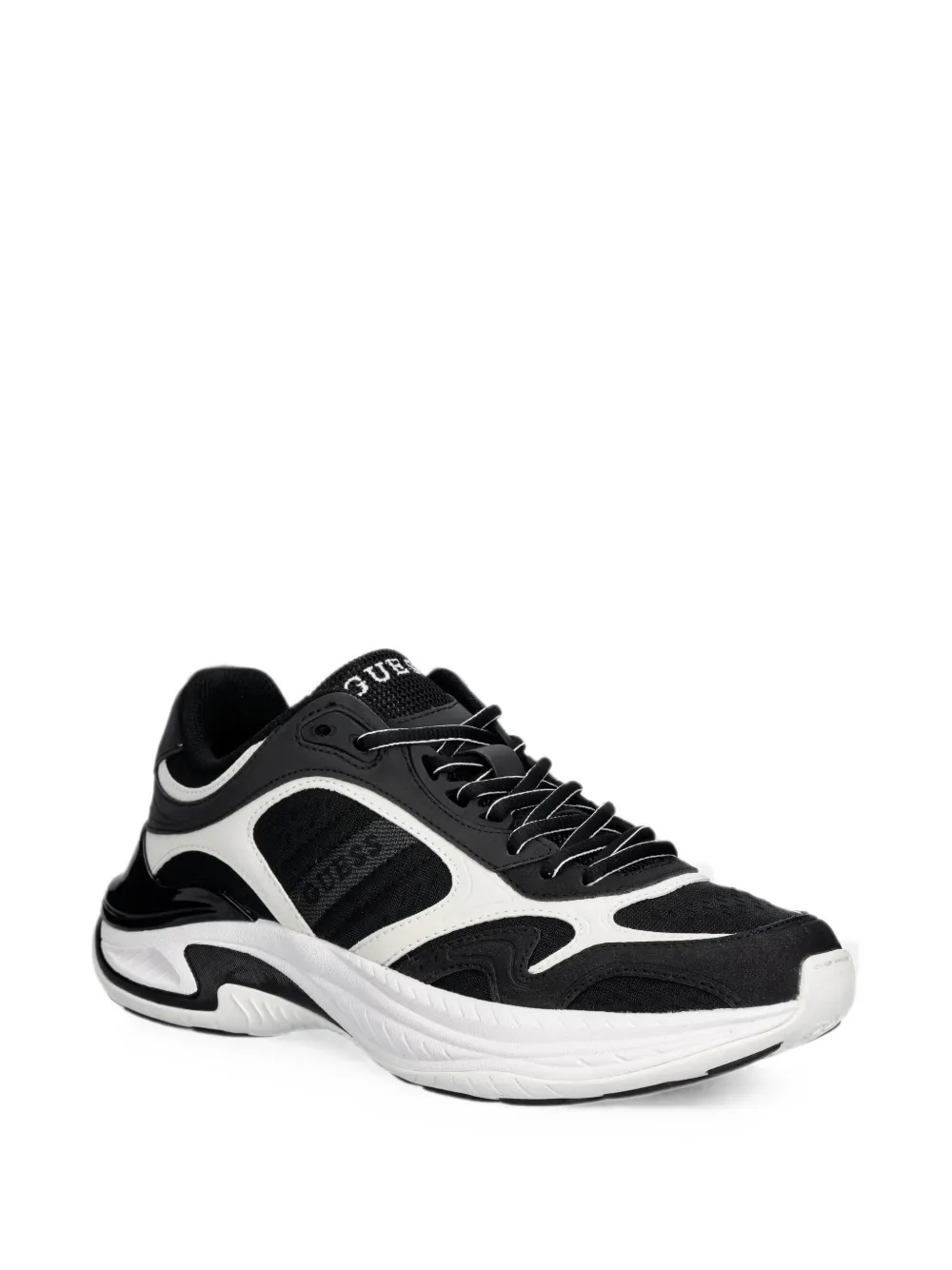 GUESS USA Squan panelled lace-up sneakers Zwart