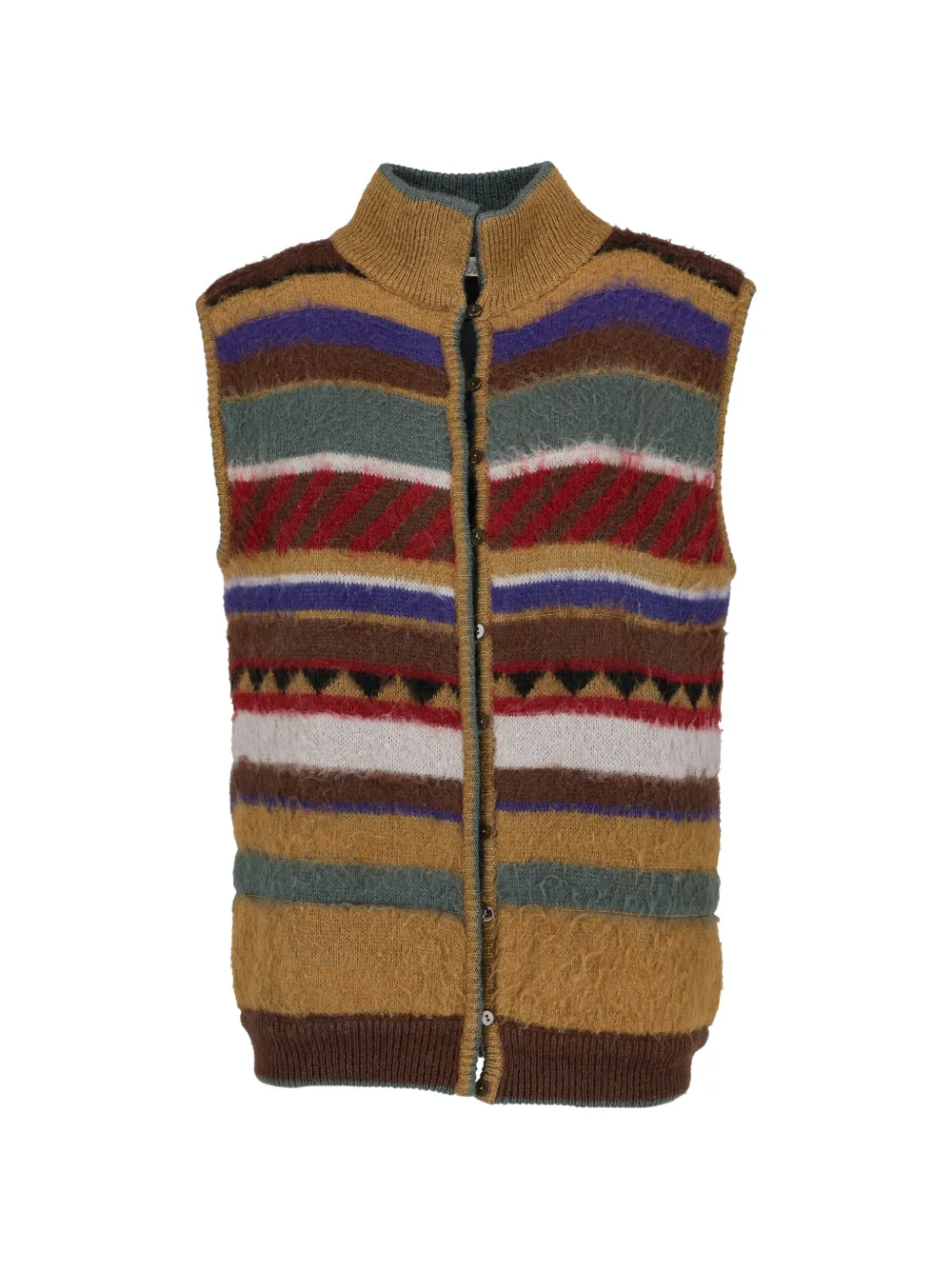Enrico Coveri Vintage striped knitted waistcoat - Toni neutri