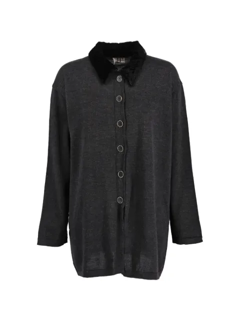 Mondrian Cardigan mit Kontrastkragen