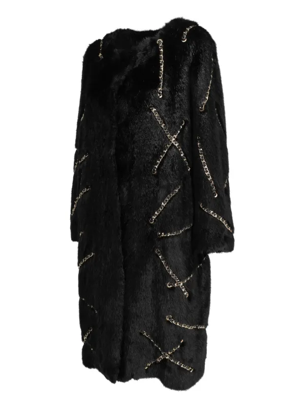 Moschino Pre-Owned 2016 チェーントリム フェイクファーコート 