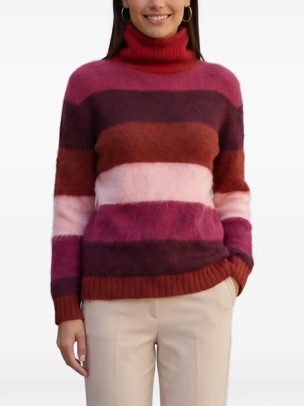 Gianluca Capannolo striped roll-neck sweater - Rosso