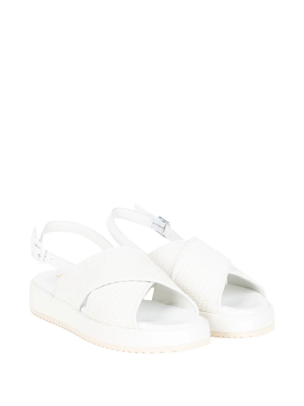Luca Grossi woven crossover sandals Wit