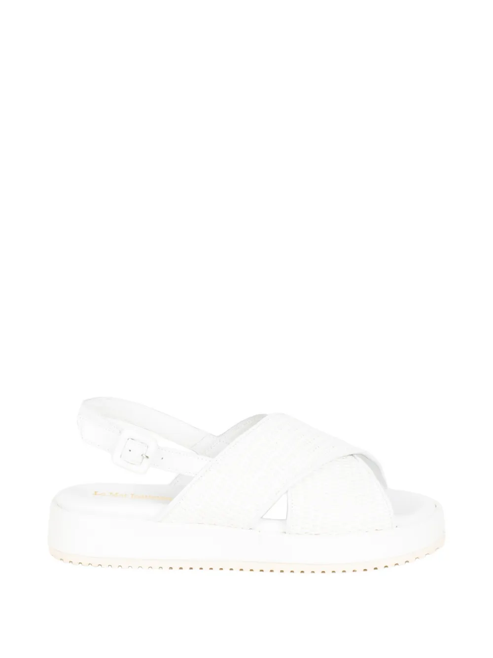 Luca Grossi woven crossover sandals Wit