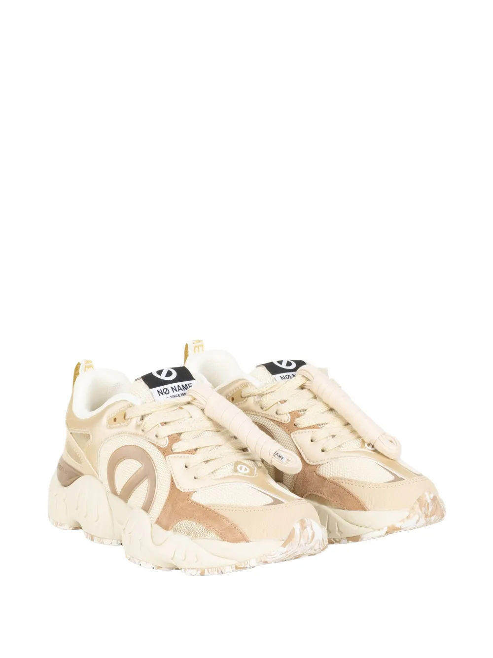 No Name Krazee Runner logo-patch sneakers Beige
