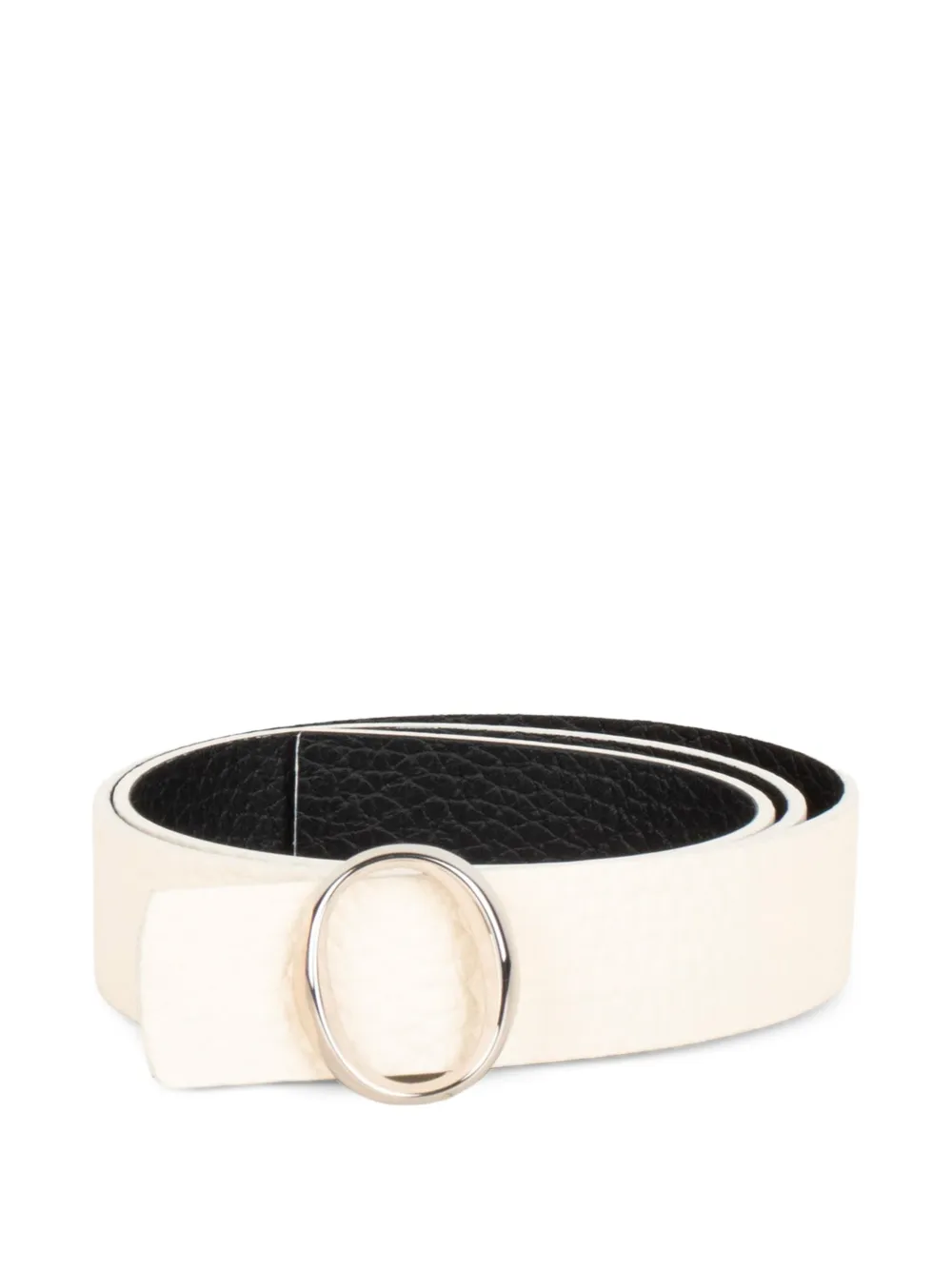 Orciani pebbled-texture double belt - Bianco