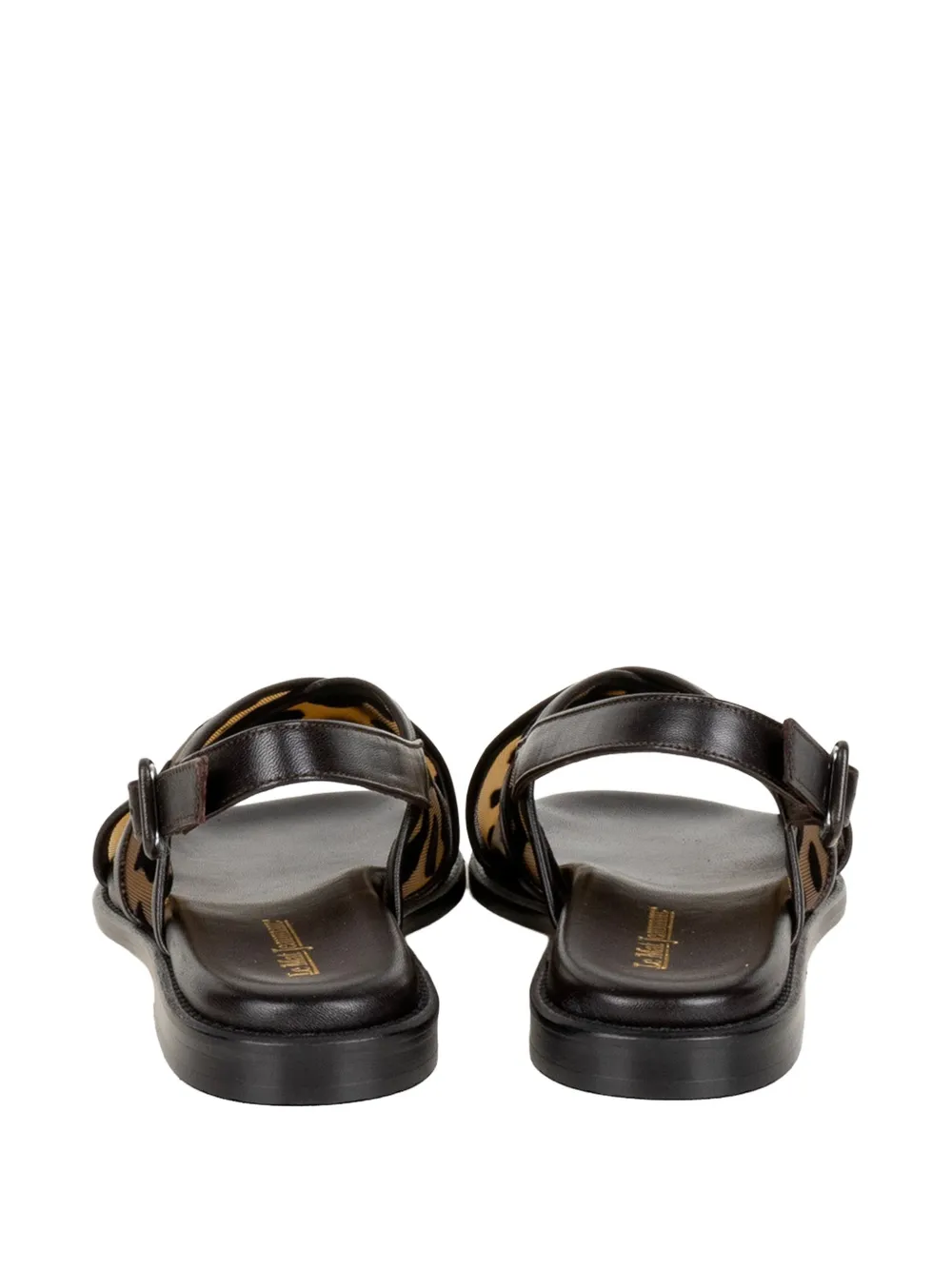 Luca Grossi leopard-print crossover sandals Bruin