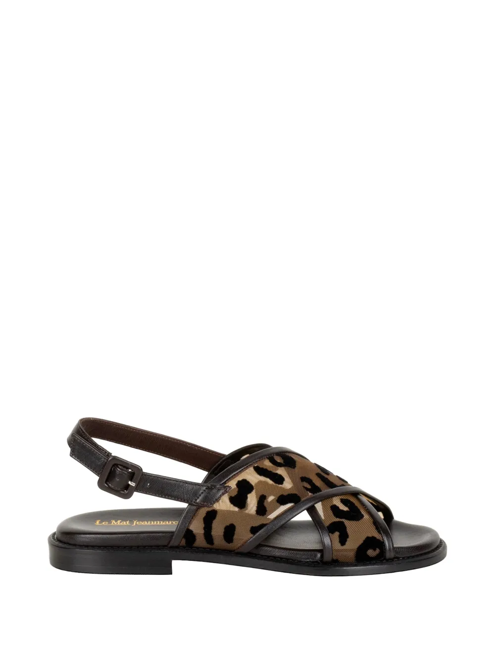 Luca Grossi leopard-print crossover sandals Bruin