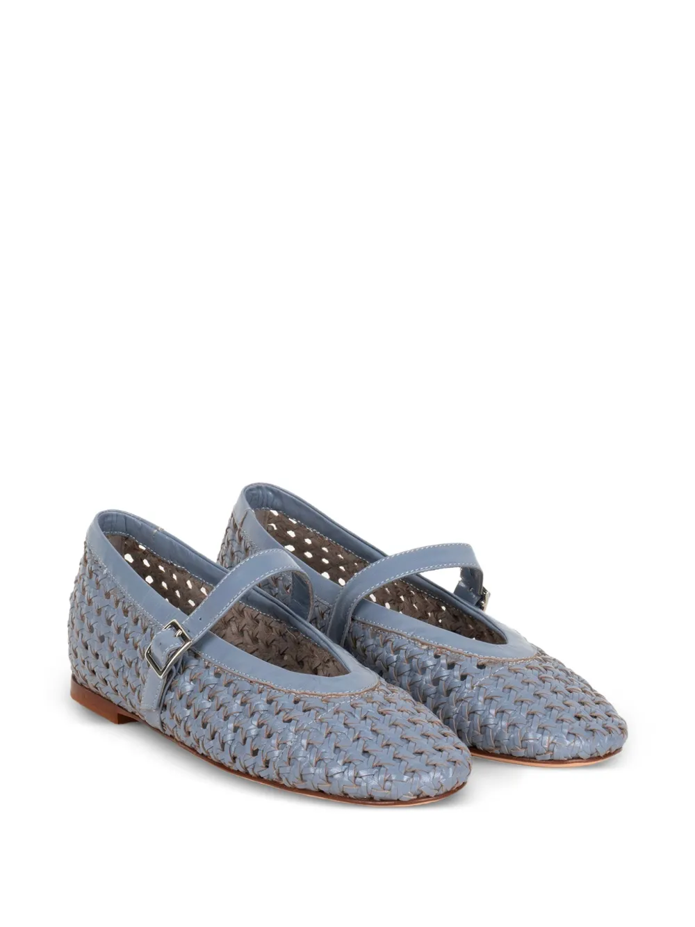 lorena paggi woven buckle-fastening flat pumps Blauw