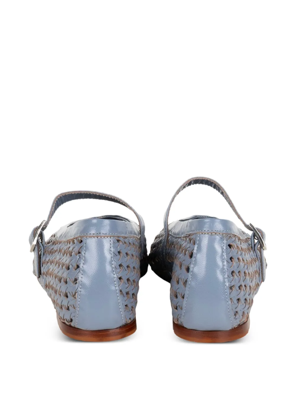 lorena paggi woven buckle-fastening flat pumps Blauw