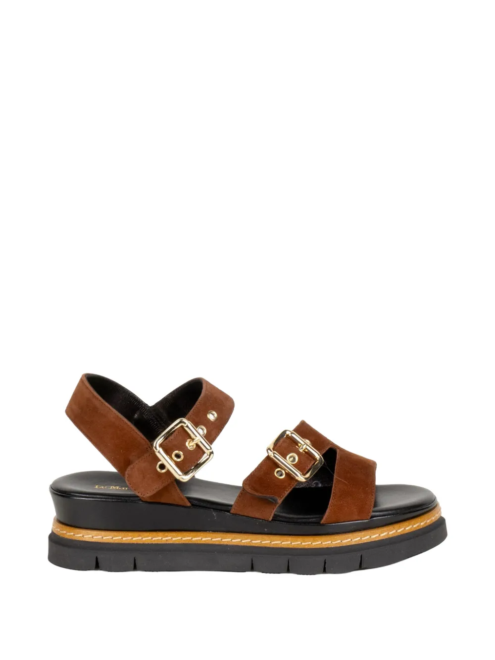 Luca Grossi buckle-fastening suede sandals Bruin
