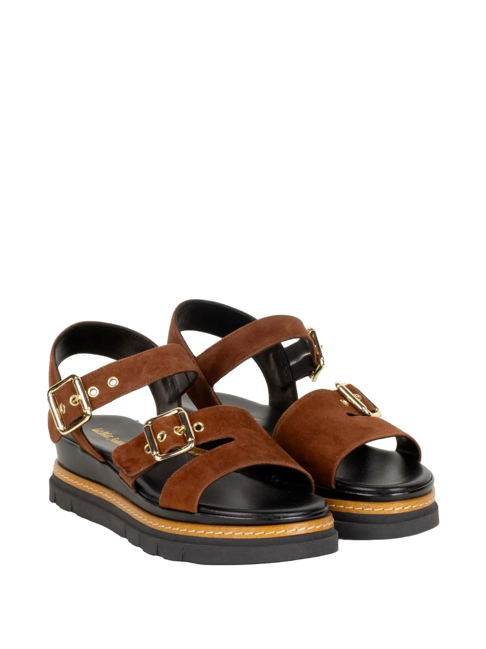 Luca Grossi buckle-fastening suede sandals Bruin