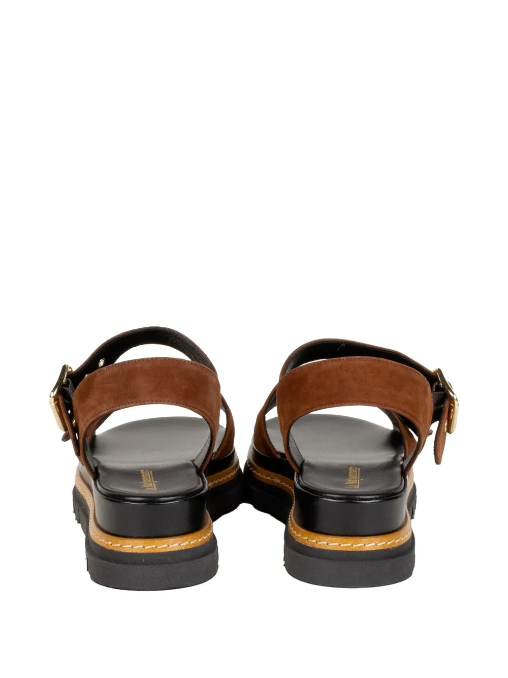 Luca Grossi buckle-fastening suede sandals Bruin