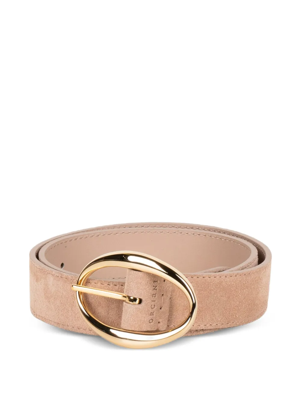 Orciani oval-buckle suede belt - Nude