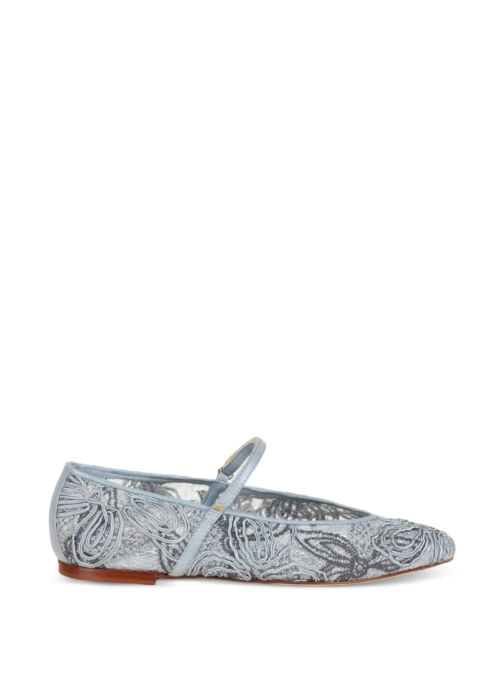 Lorena paggi floral-lace flat pumps Blauw