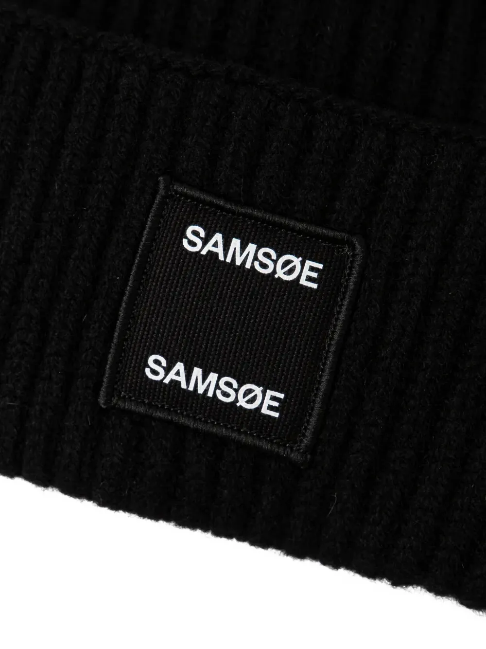  Samsoe Samsoe Gorro De Canalé Con Parche Del Logo - Negro 
