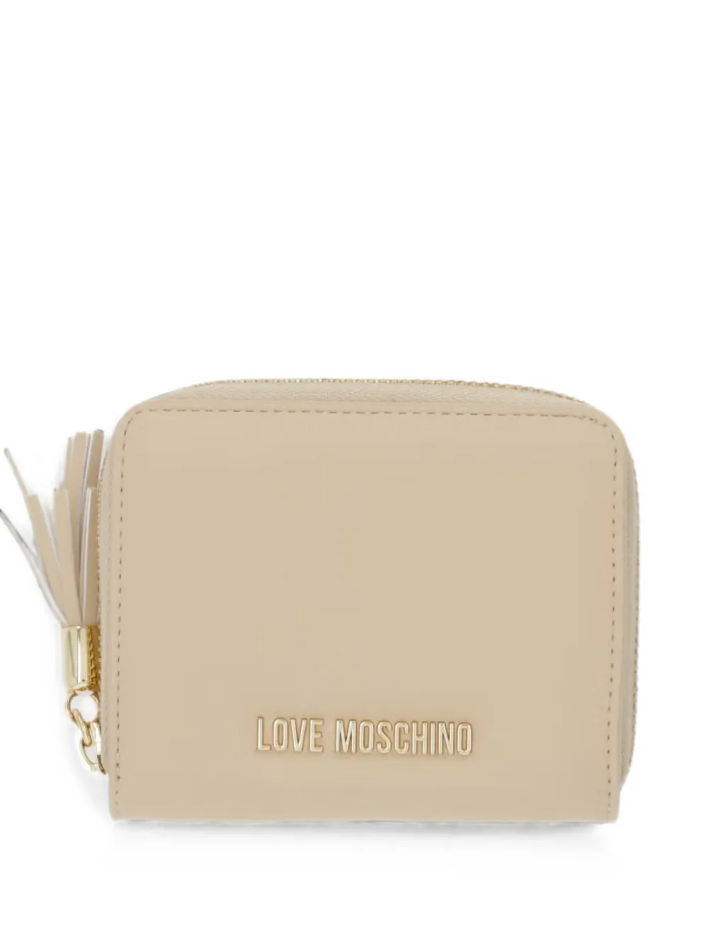 Love Moschino logo-plaque tassel wallet - Toni neutri