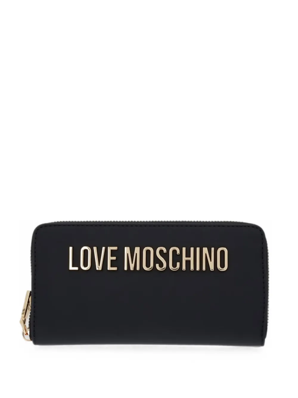 Love Moschino logo-plaque zip-around wallet - Nero