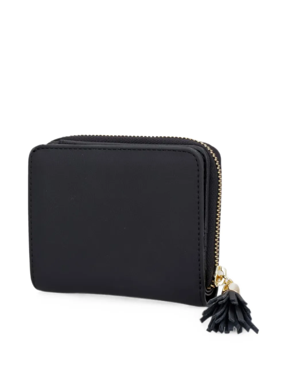Love Moschino Portemonnee met kwastje en logo-plakkaat Zwart