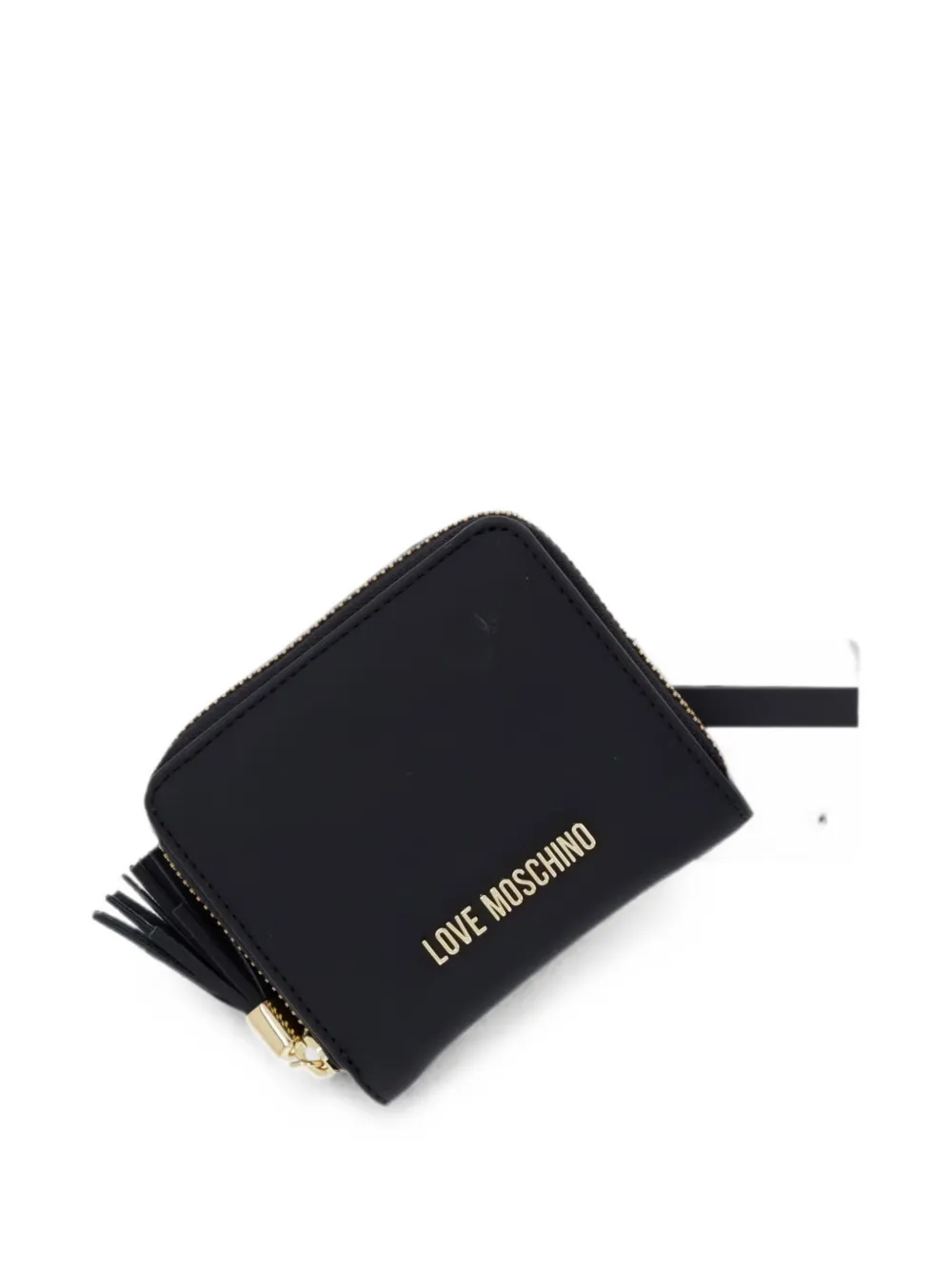 Love Moschino Portemonnee met kwastje en logo-plakkaat Zwart