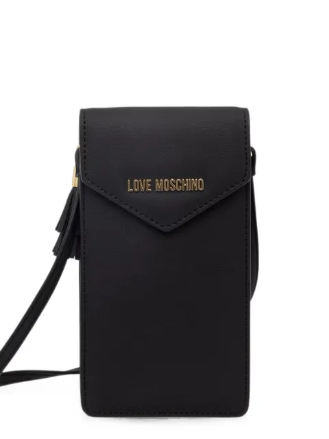 Love Moschino bolsa de teléfono con placa del logo y borla