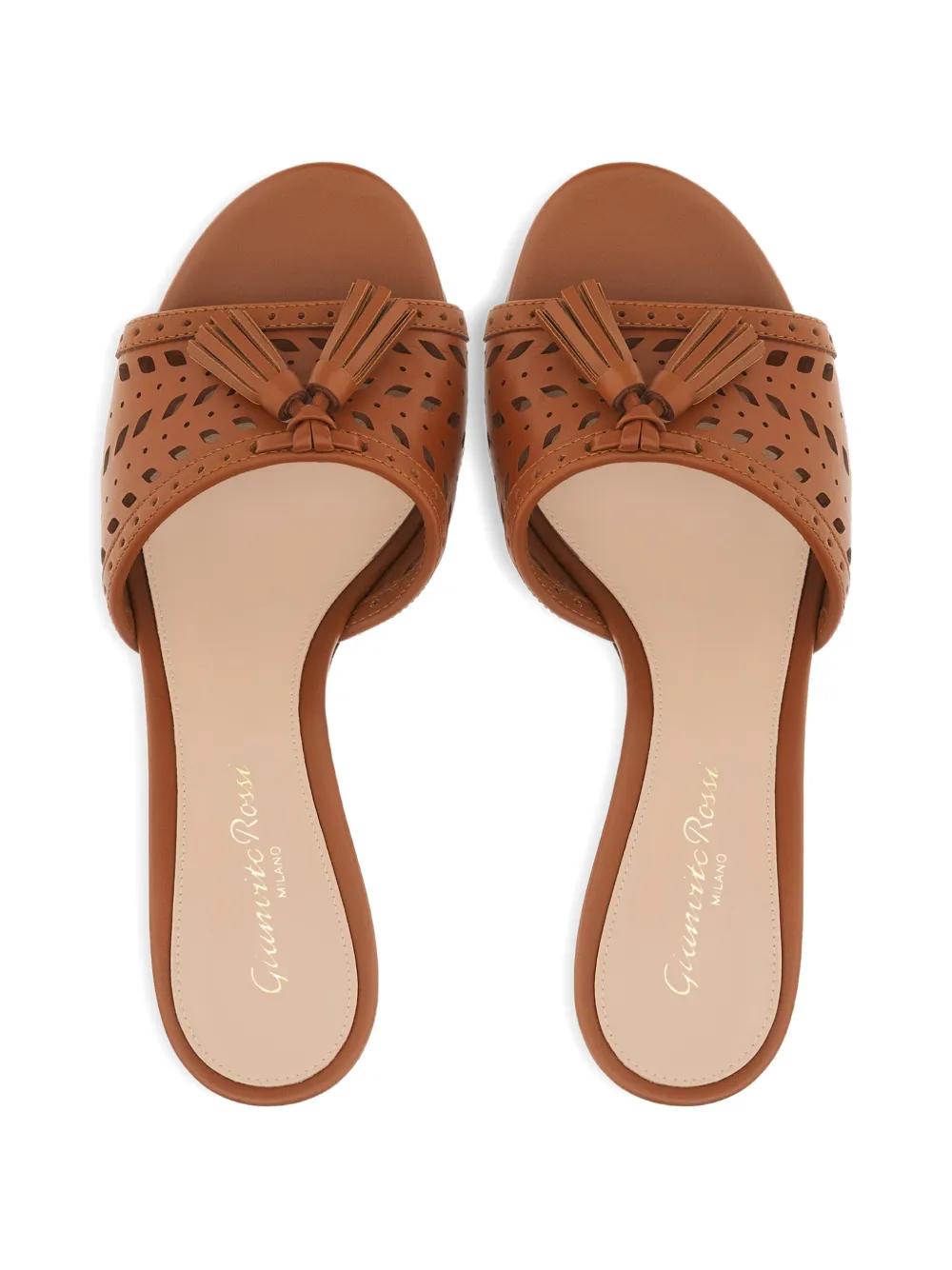 Gianvito Rossi tassel laser-cut sandals Bruin