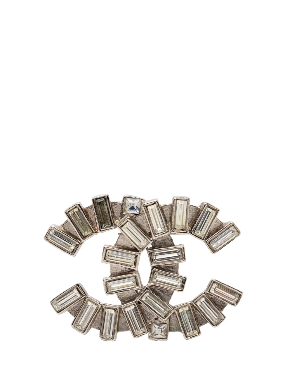CHANEL Pre-Owned 2005 CC Brass Strass Baguette Brooch costume brooch - Argento