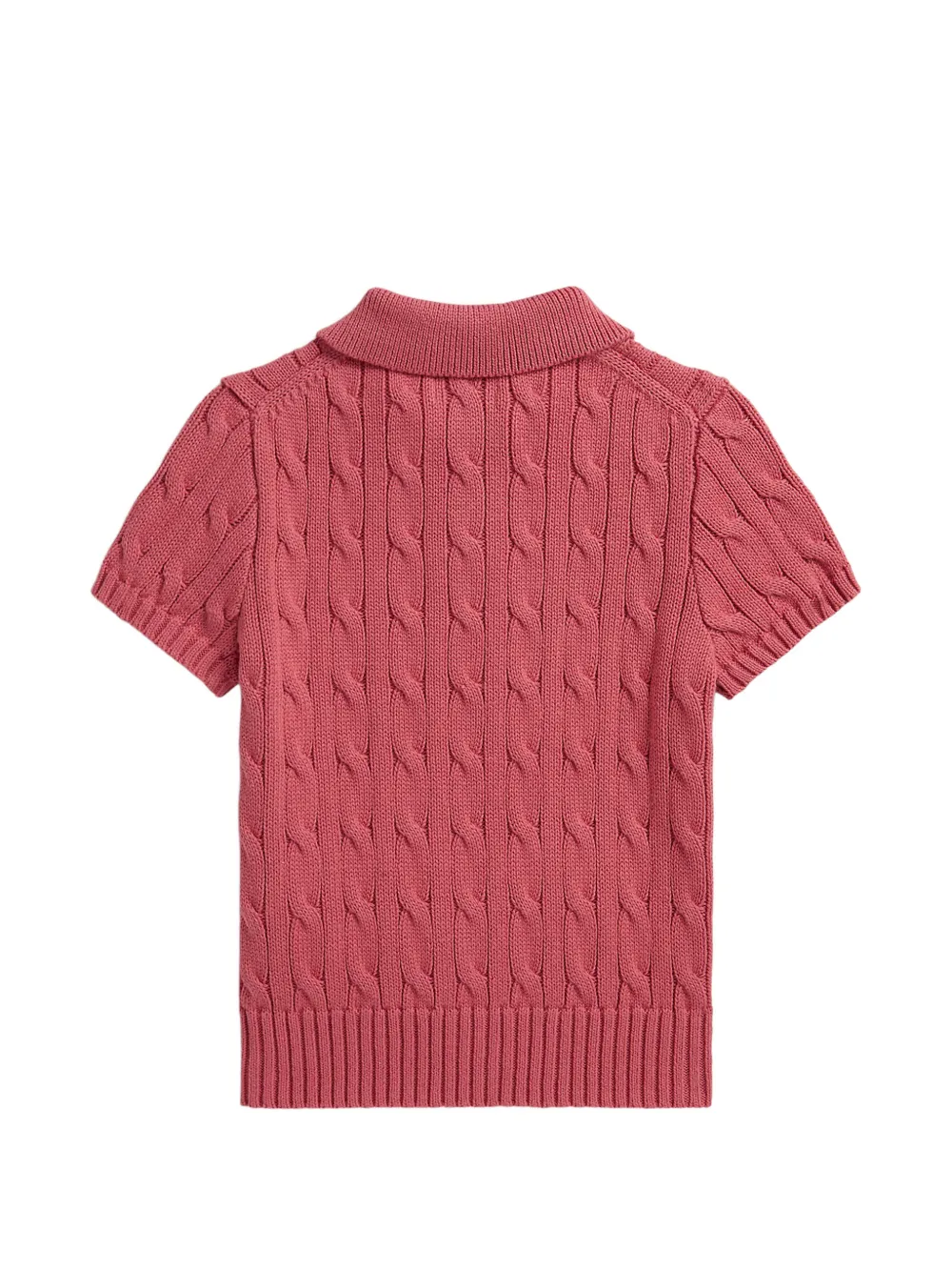 POLO RALPH LAUREN KIDS Kabelgebreid poloshirt Rood