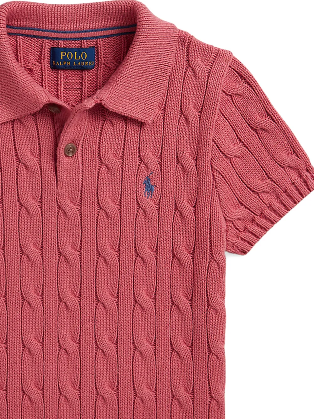 POLO RALPH LAUREN KIDS Kabelgebreid poloshirt Rood