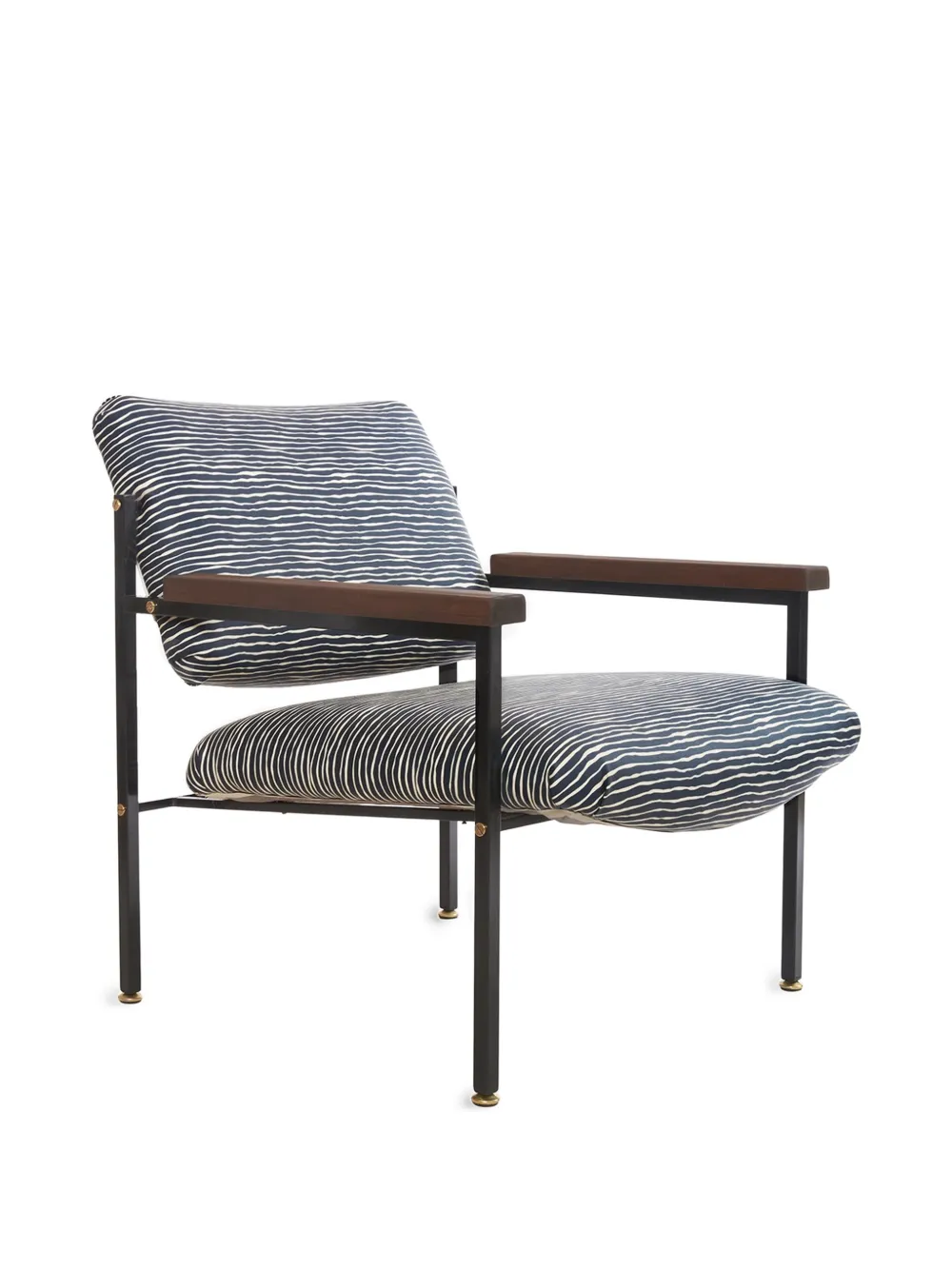 CAVALLI E NASTRI VINTAGE Bauhaus striped wooden-arm armchair - Blau