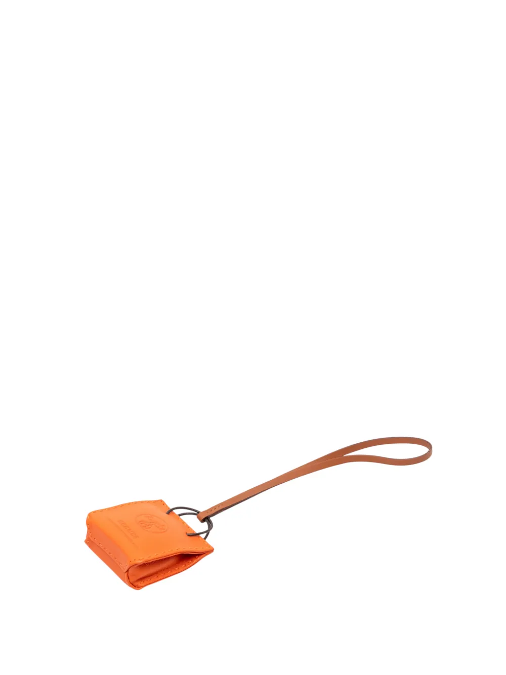 Hermès Pre-Owned 2010-2025 Milo Lambskin and Swift Shopping Bag Charm key chain - Arancione