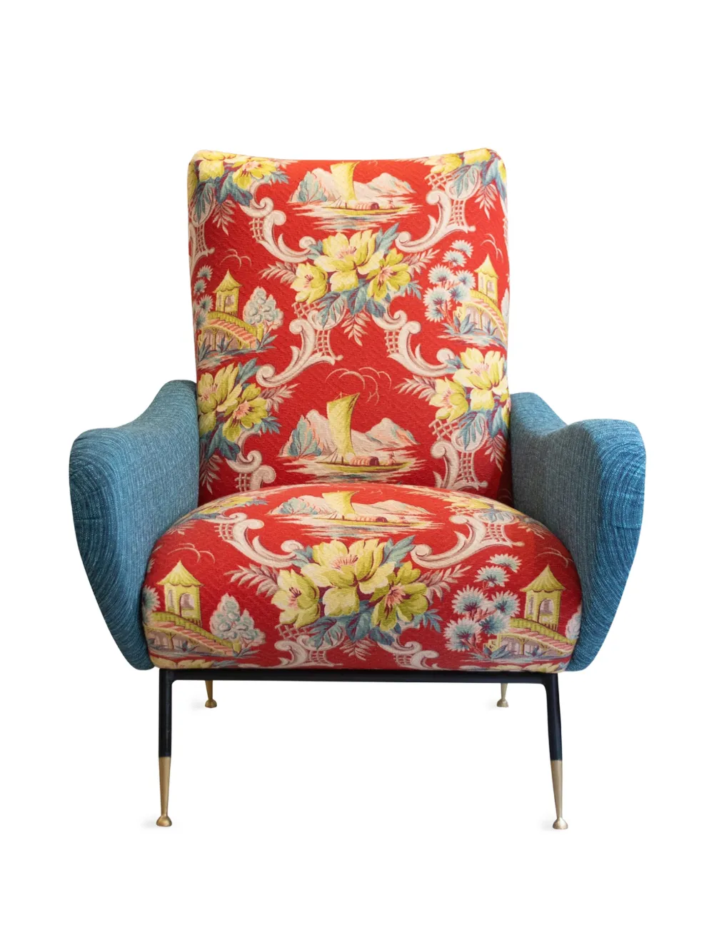 CAVALLI E NASTRI VINTAGE Lady Zanuso floral-print armchair - Blau