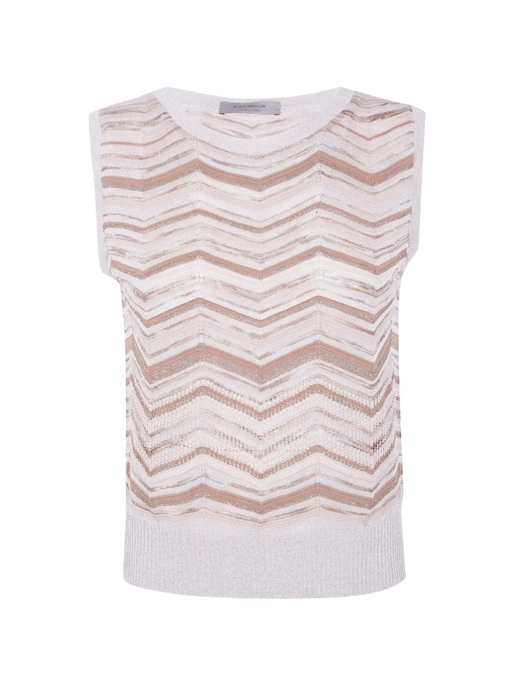 D.Exterior chevron-knit vest - Bianco