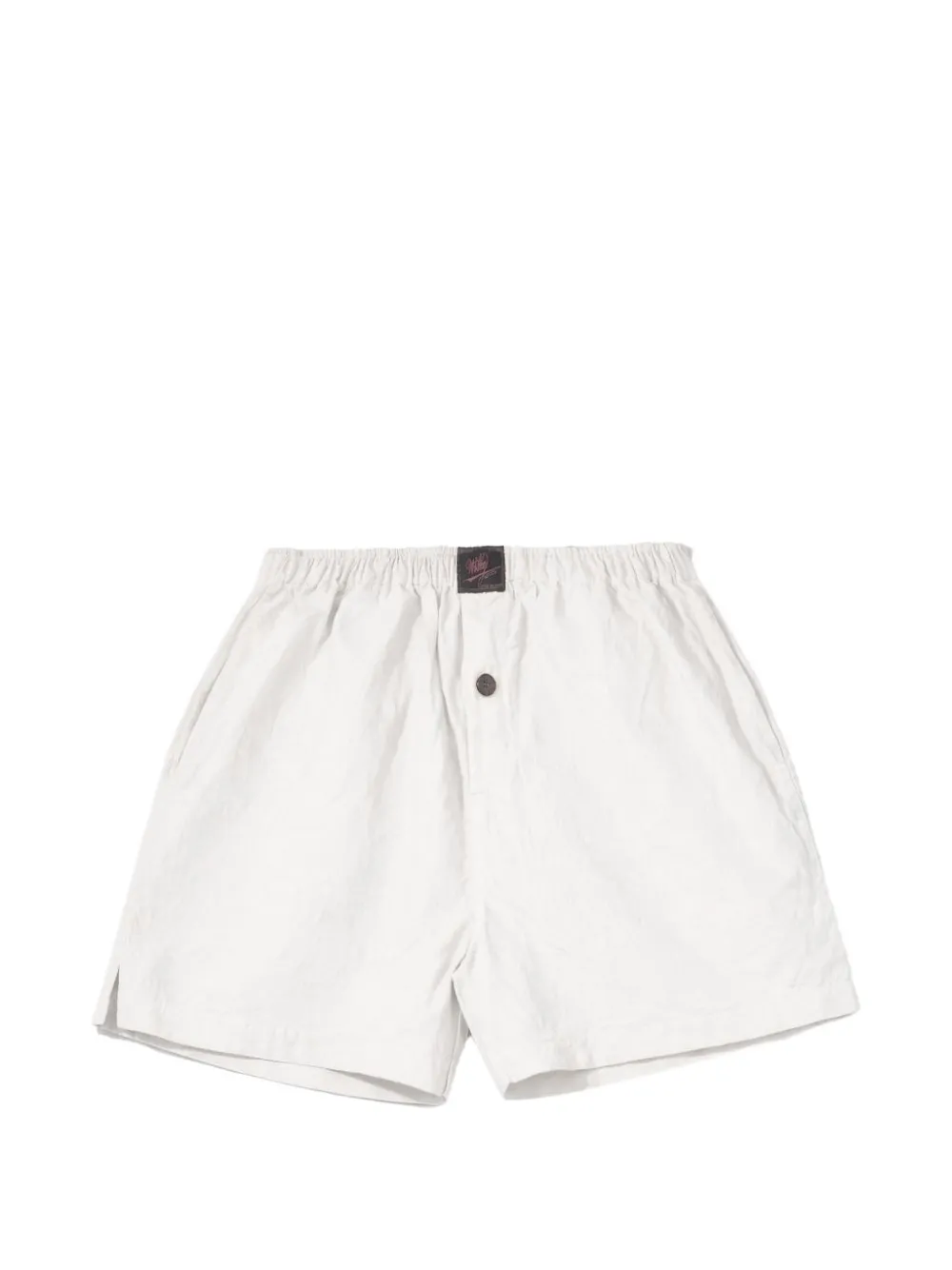 Willy Chavarria Willy logo-patch button-detail shorts - Bianco
