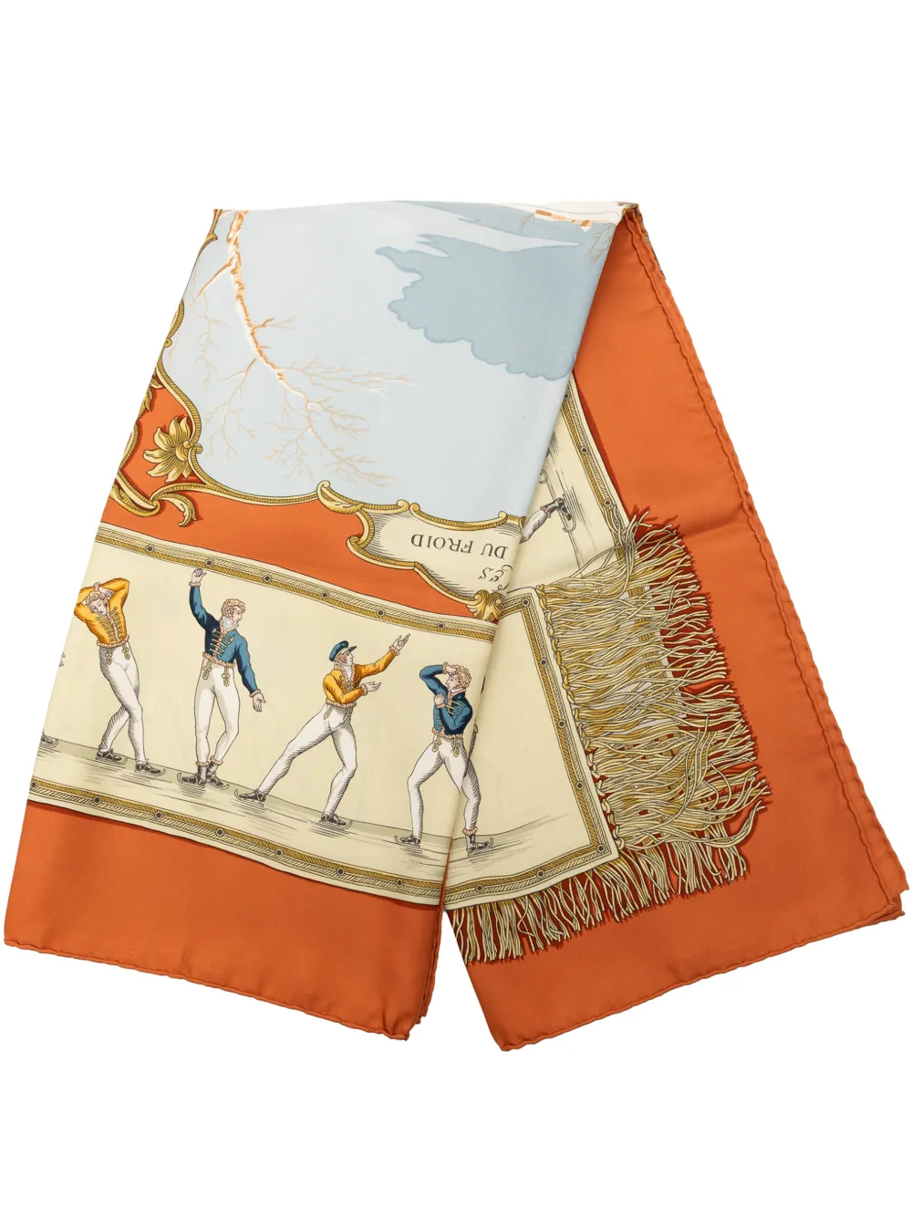 Hermès Pre-Owned 2000-2020 Les Plaisirs du Froid Schal aus Seide 90cm - Orange