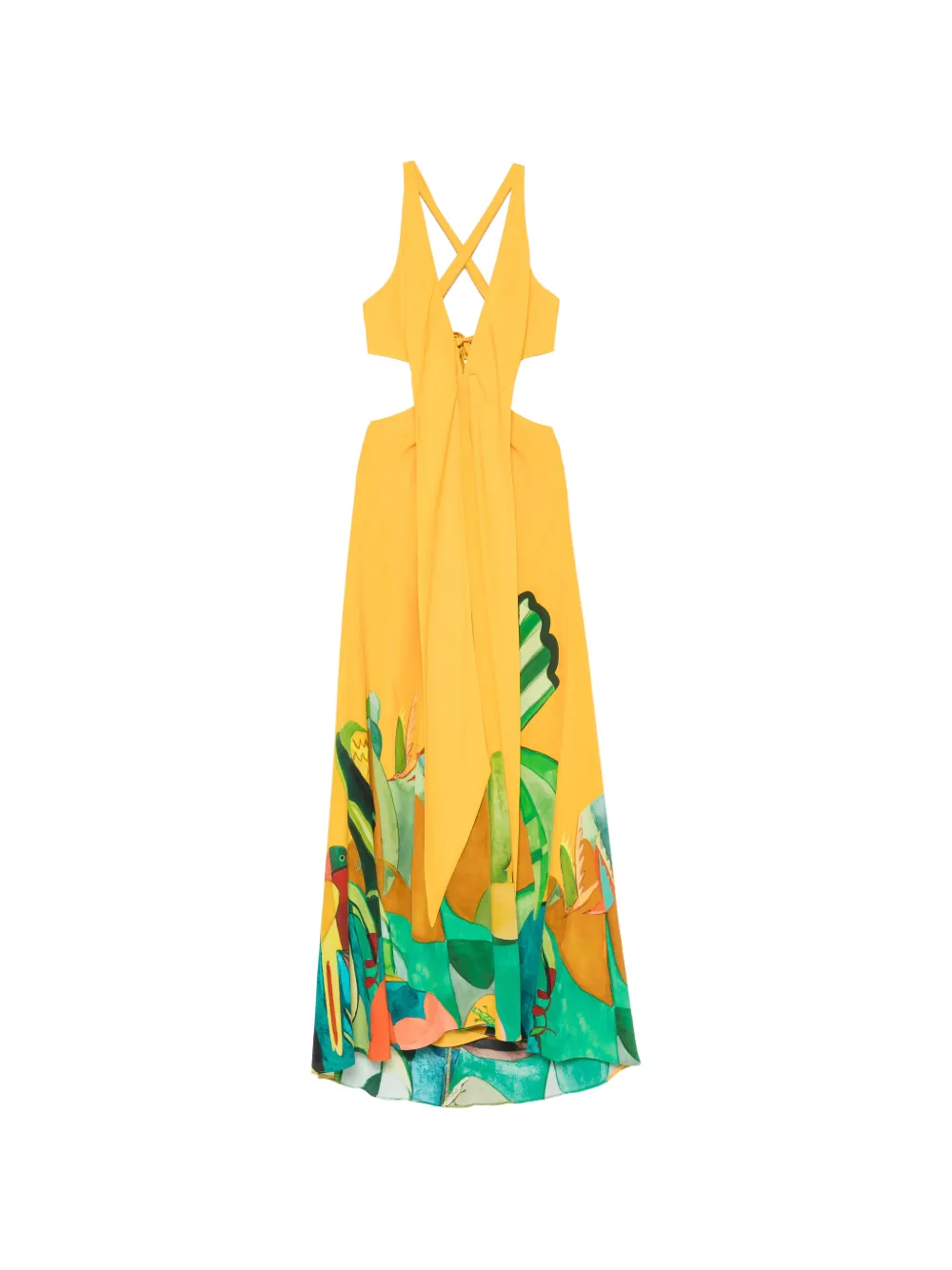 ALEMAIS Mokshini graphic-print cut-out maxi dress - Gelb