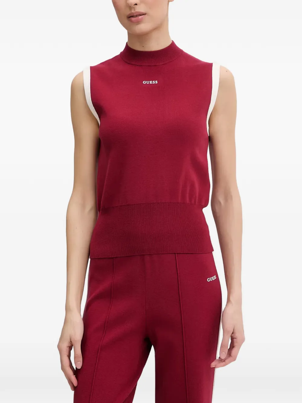 GUESS USA logo-print high-neck vest - Rosso