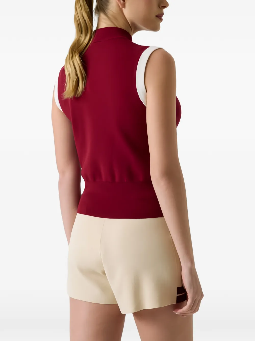 GUESS USA Top met hoge hals en logoprint Rood